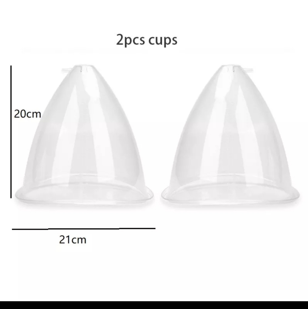 XXL  vacuum butt cups 21cmfor butt enhancement machines. 2 butt cups plus hose